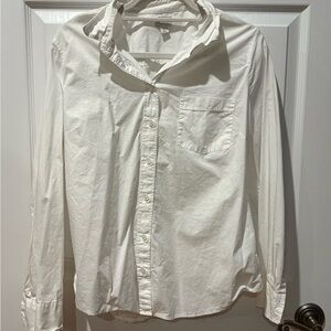 J. Crew White Casual Button Down Shirt